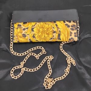 GIANNI VERSACE Vintage 90's BAROQUE LEOPARD PRINT Wallet Crossbody